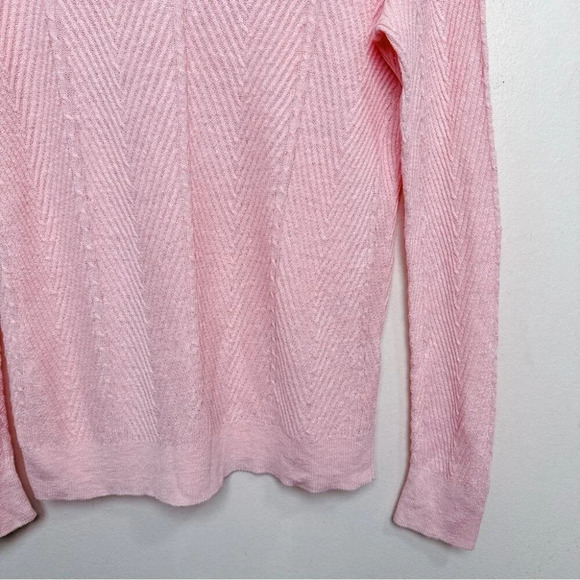 Banana Republic Womens Medium Light Weight  Crew Neck Cable Knit Chervon Sweater - Picture 7 of 15